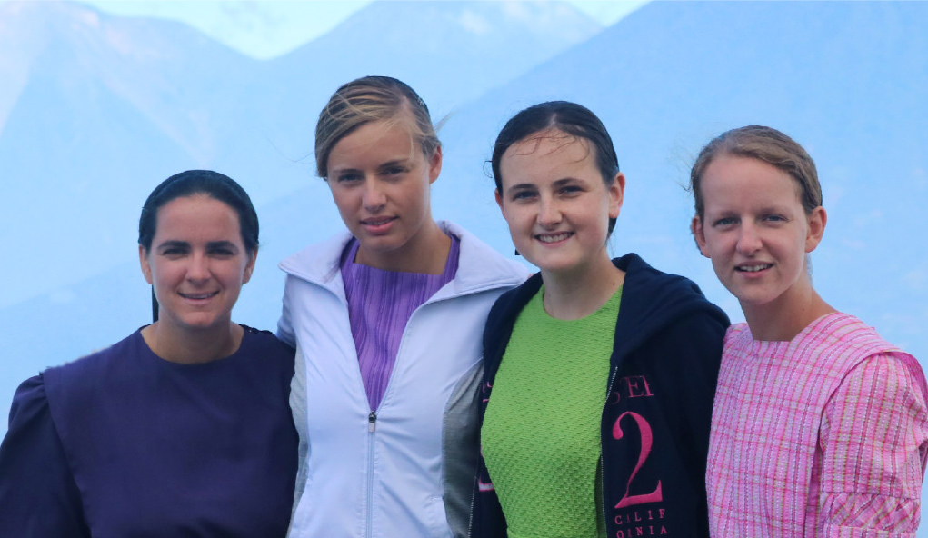 2016 WATER team: Lillian Hershberger, Mariana Borntrager, Selena Peters, and Alisha Wenger.