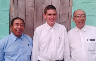 Isaias Muñoz, Galen Miller, and Victor Ovalle at Galen’s commissioning service