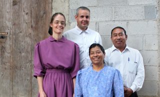 Larry and Laresa Martin with Bishop Isaías and Domitila Muñoz on Larry’s ordination day.