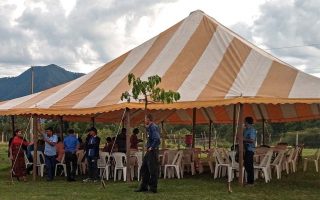 A large tent was erected for the event.