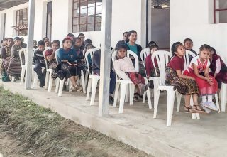 Celebrating the founding of a new school in San Cristobal.