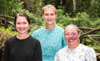 WATER students Amanda Newswenger, Andrea Wise, and Lucinda Shirk (left to right).