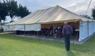 Preaching was held in the tent